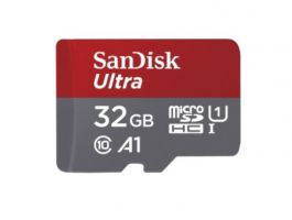 Sandisk MicroSD Ultrakártya 32GB, 120MB/s, A1, Class 10, UHS-I memóriakártya (186500)